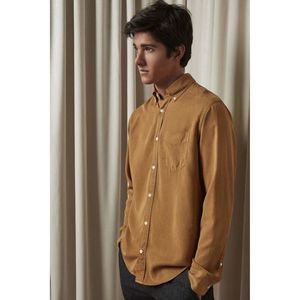 NNO7 Mens Beige Classic Fit Button Down Casual Shirt M